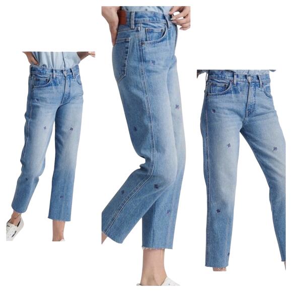 Lucky Brand Sienna Boyfriend Jeans Size 4/27 | Embroidered Raw Hem Denim - Picture 16 of 16